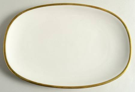 Olivia Gold Cream (Coupe) 12" Oval Serving Platter by Hutschenreuther