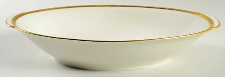 Olivia Gold Cream (Coupe) 12" Oval Vegetable Bowl by Hutschenreuther