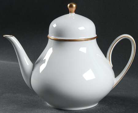 Olivia Gold White (Coupe) Teapot & Lid