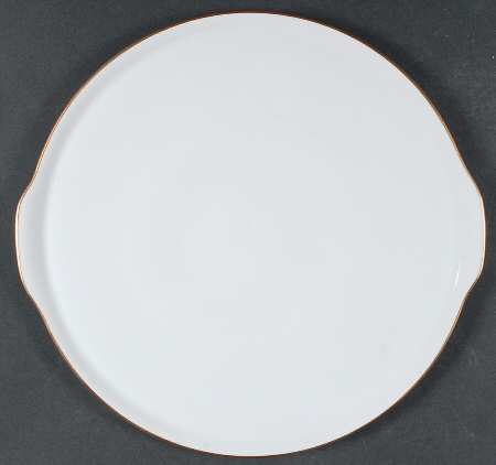 Olivia Gold White (Coupe) Round Torte Plate