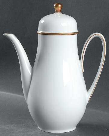 Olivia Gold White (Coupe) Coffee Pot & Lid