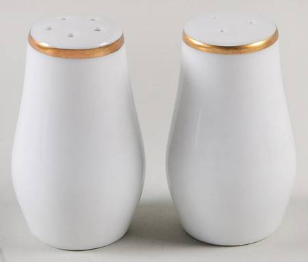 Olivia Gold White (Coupe) Salt & Pepper Set