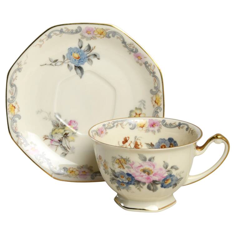 Pastelle Footed Cup & Saucer Set