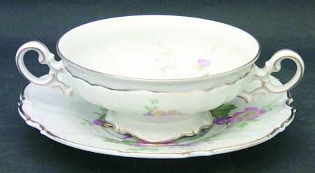 The Phoenix Footed Cream Soup Bowl & Saucer Set