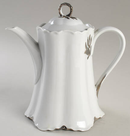 Platinum White Coffee Pot & Lid