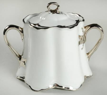 Platinum White Sugar Bowl & Lid