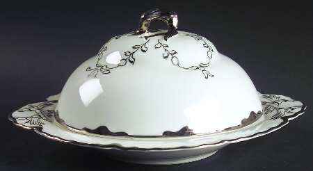 Platinum White Round Covered Butter