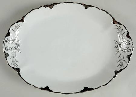 Platinum White 14" Oval Serving Platter