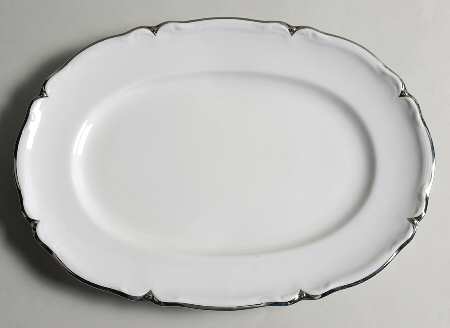 Baroque Platinum 12" Oval Serving Platter