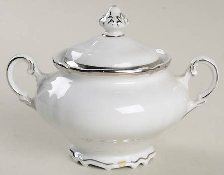 Baroque Platinum Sugar Bowl & Lid