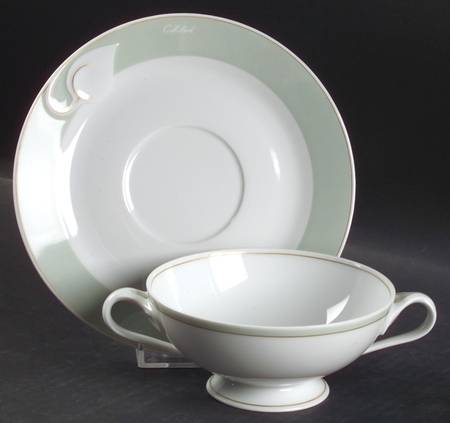 Printemps Footed Cream Soup Bowl & Saucer Set