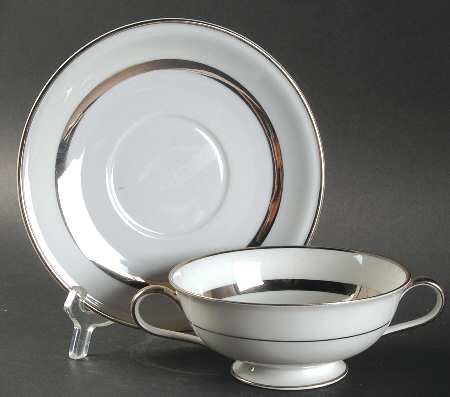 Puritan Footed Cream Soup Bowl & Saucer Set