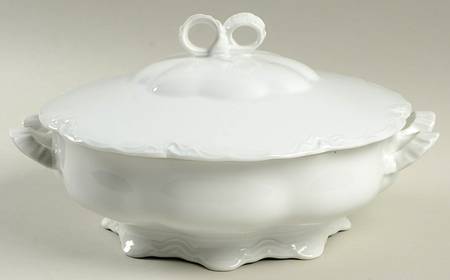 Racine (All White) Round Covered Vegetable
