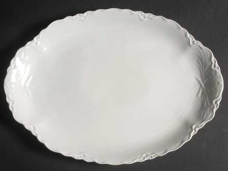 Racine (All White) 15" Oval Serving Platter