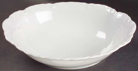 Racine (All White) 8" Oval Vegetable Bowl