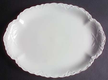 Racine (All White) 16" Oval Serving Platter