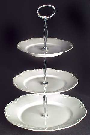 Racine (All White) 13 7/8"-14 1/4" 3-Tiered Serving Tray(DP,SP,BB) HC
