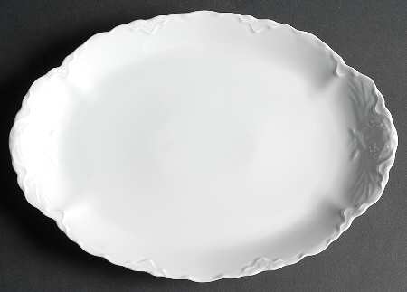 Racine (All White) 13" Oval Serving Platter