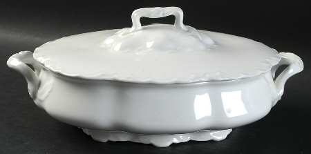 Racine (All White) Oval Covered Vegetable