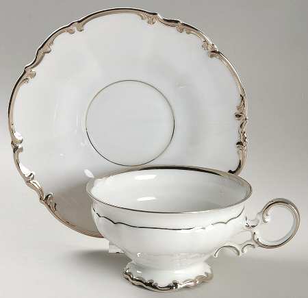Revere (White) Footed Cup & Saucer Set