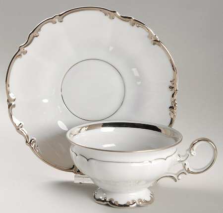 Revere (White) Footed Cup & Saucer Set
