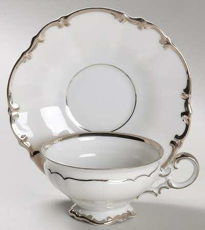 Revere (White) Footed Demitasse Cup & Saucer Set