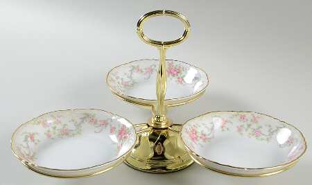 Richelieu 7" x 12" 3-Part Relish & Metal Stand (FR) HC