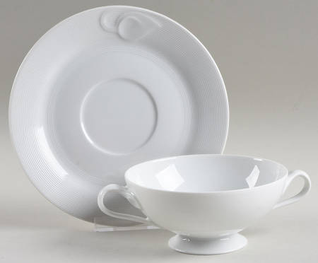 Rotonde Footed Cream Soup Bowl & Saucer Set
