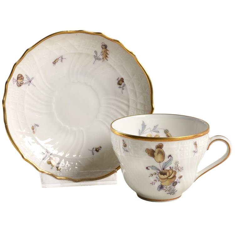Saxony Flat Demitasse Cup & Saucer Set
