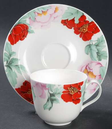 Scarlet Flat Cup & Saucer Set