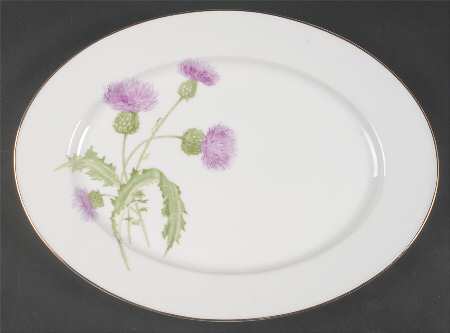Scotch Thistle 15" Oval Serving Platter