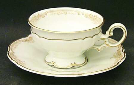 Sienna (White Background) Footed Cup & Saucer Set