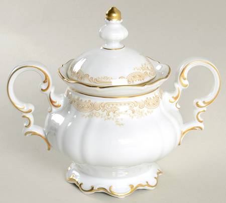 Sienna (White Background) Sugar Bowl & Lid
