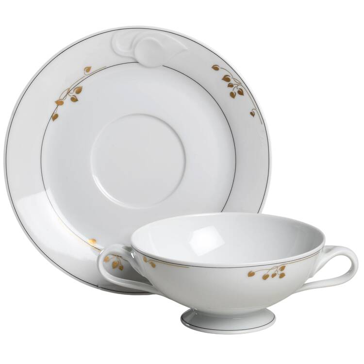 St. Honore Footed Cream Soup Bowl & Saucer Set