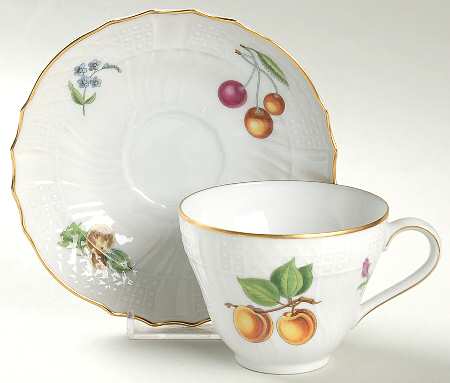 Summer Garden Flat Cup & Saucer Set