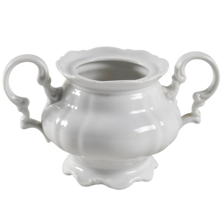 Sylvia (All White, No Trim) Sugar Bowl No Lid