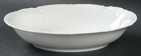 Sylvia (All White, No Trim) 10" Oval Vegetable Bowl