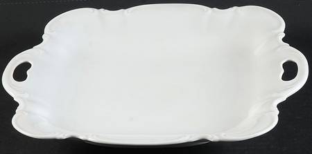 Sylvia (All White, No Trim) Square Handled Cake Plate