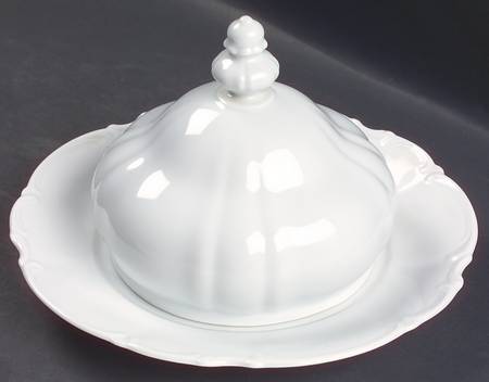 Sylvia (All White, No Trim) Round Covered Butter