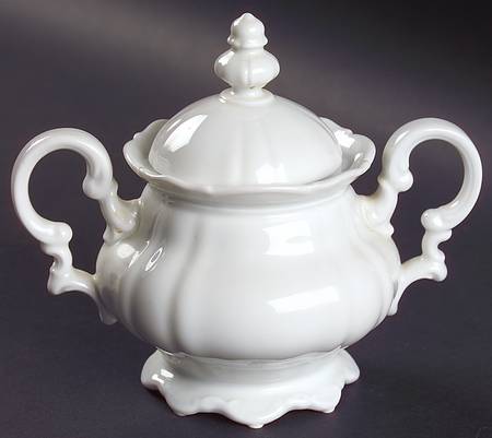 Sylvia (All White, No Trim) Sugar Bowl & Lid