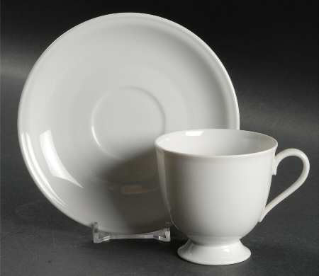 Turvel White Footed Cup & Saucer Set
