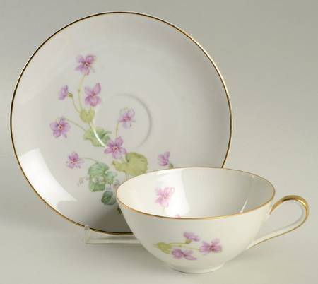 Violet (Rim Shape) Flat Cup & Saucer Set