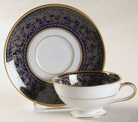 Warwick Cobalt Footed Demitasse Cup & Saucer Set