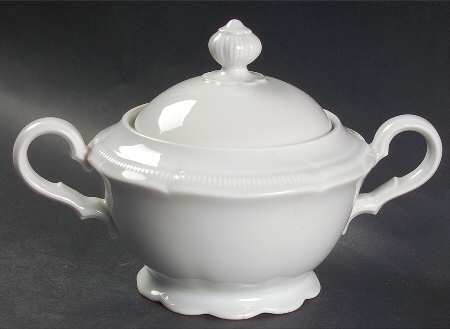 Weimar White Sugar Bowl & Lid