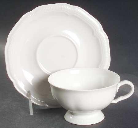 Weimar White Footed Cup & Saucer Set