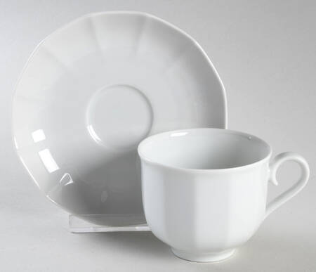 White Diamant Footed Cup & Saucer Set