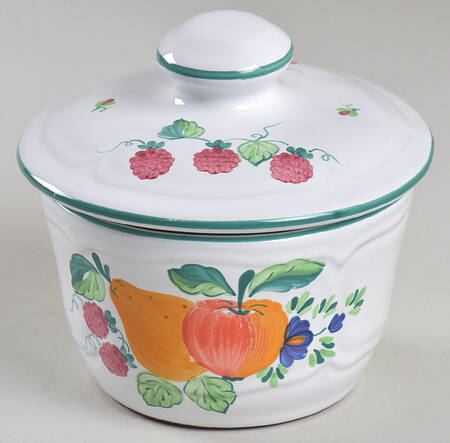 Fancy Fruits Sugar Bowl & Lid