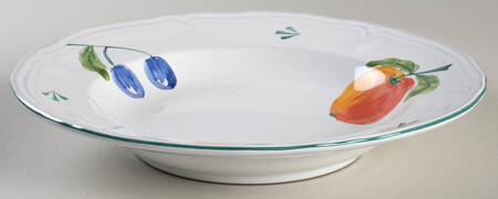 Fancy Fruits Large Rim Soup Bowl