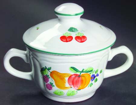 Fancy Fruits Sugar Bowl & Lid