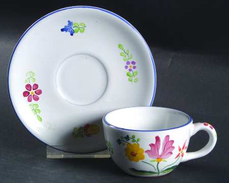 Herend Bouquet Flat Demitasse Cup & Saucer Set